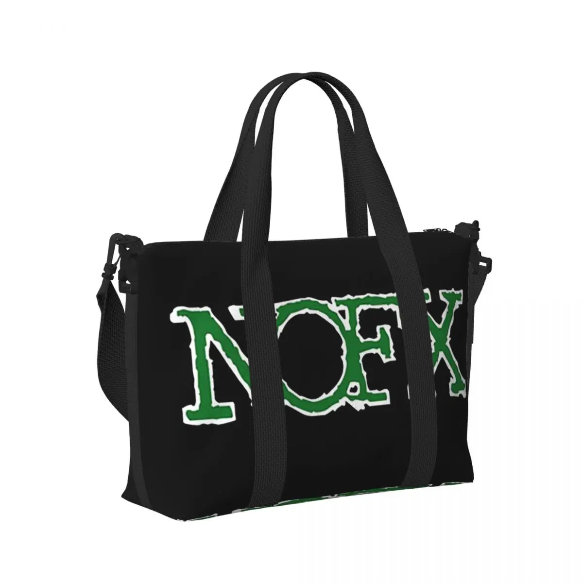 

Nofx Band Final Tour Skull Пляжная дорожная сумка Большая вместительная сумка-тоут для спортзала Спортивная женская дорожная сумка для покупок