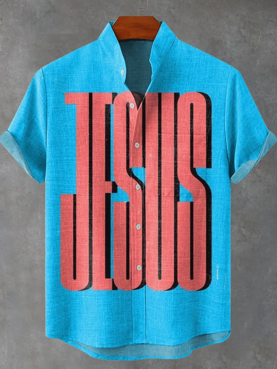 

New men's short sleeved shirt with niche pattern printed shirt, trendy men's short sleeved shirt, comfortable and casual