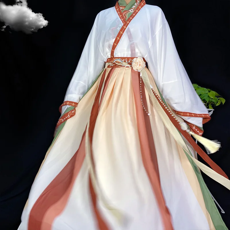 Ancient Chinese Traditional Hanfu Dress White Hanfu Sets Paired Clothing For Couple Halloween Cosplay Costume Oriental Dance Men