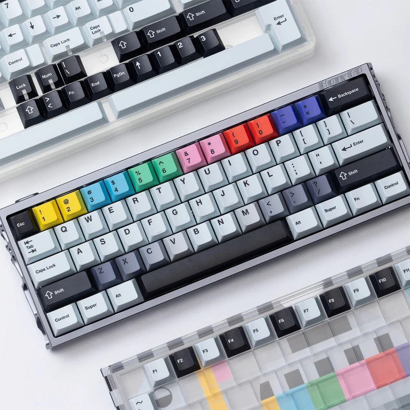 KBD Fans Holy60 Anode Gray Mechanical Keyboard Custom Wired Hot-swap RGB Hands on Set Proxy Keyboard for Gamers Accessories DIY