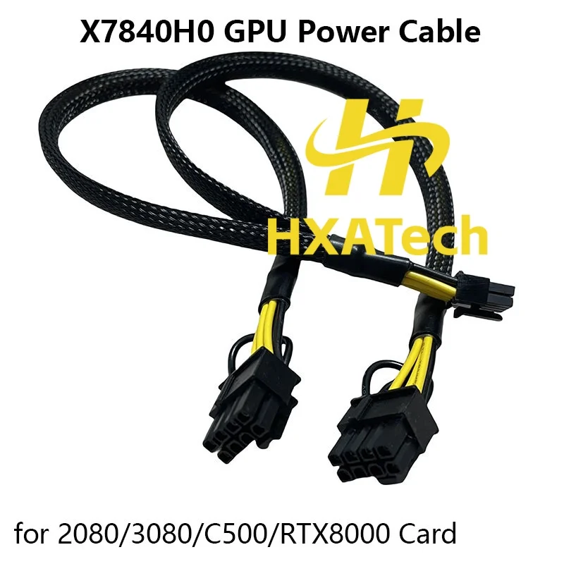 HXATech- Black Sleeved mini 8pin to 8p Graphic Card Power Supply Cable for X7840H0 and 2060S A10 4090 V100 A6000