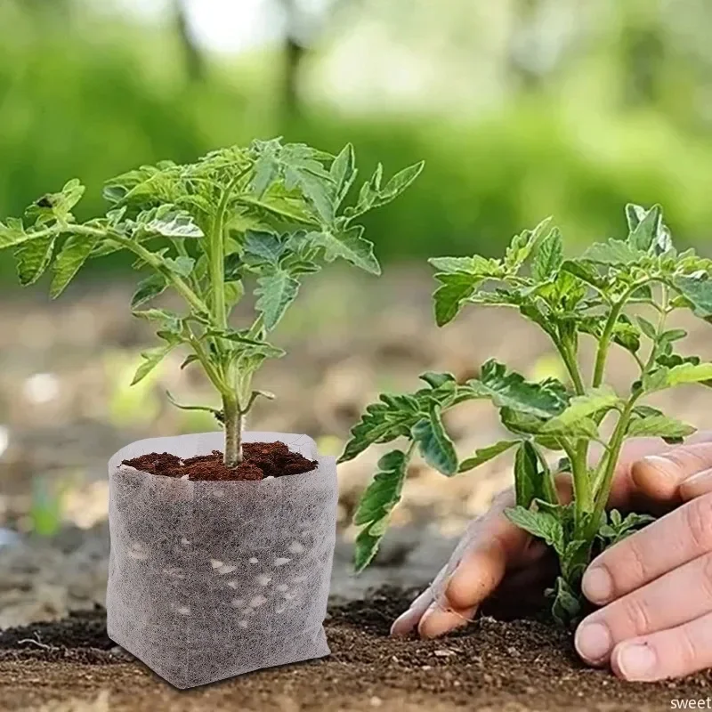 Non-woven Plant Nursery Bags Fabric Seedling Container Pots Degradable Plant Grow Seedling Bag Planting Growing Vegetable Flower