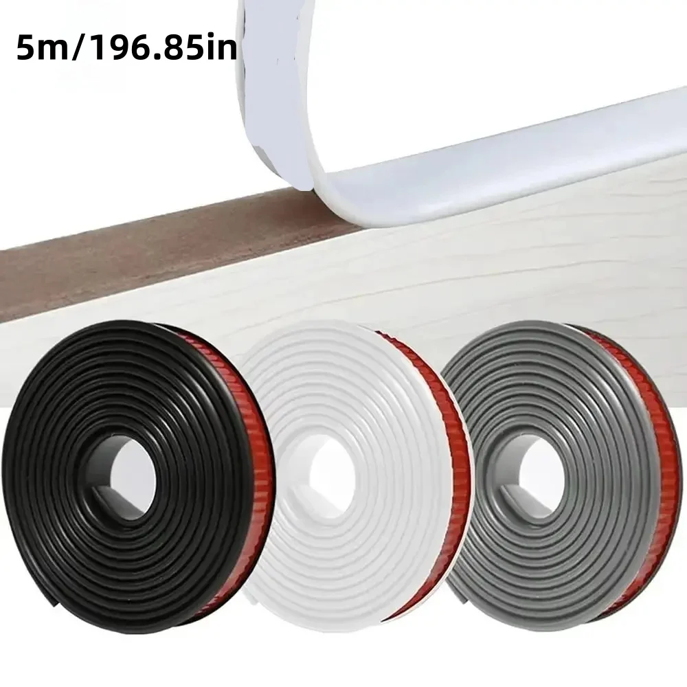 1pc 5m/196.85in Self Adhesive PVC Edge Banding Strip Sealing Tape U-Shaped Strip for Furniture Cabinet Desk Edge Guard Protector