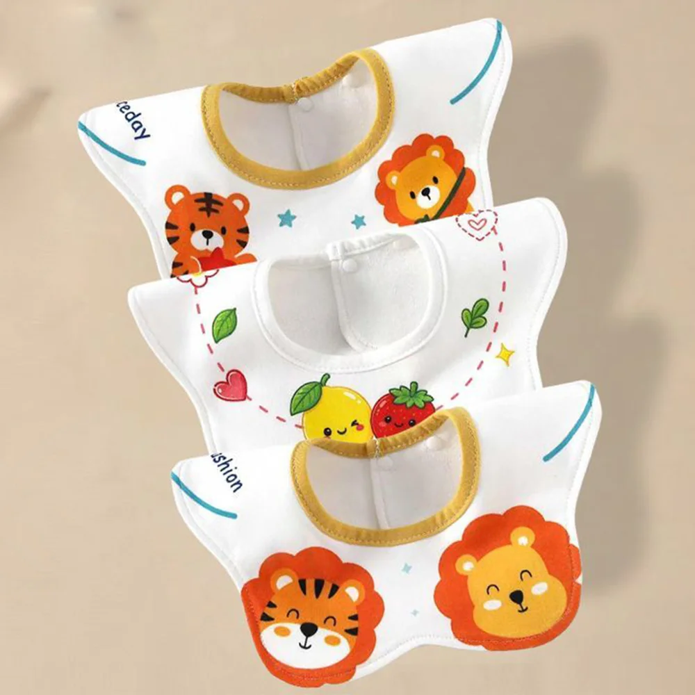 10A Grade Baby Waterproof Bib 3 Pieces Soft Adjustable Saliva Towel Baby Feeding Burp Cloth Newborn Bibs For Teething Drooling