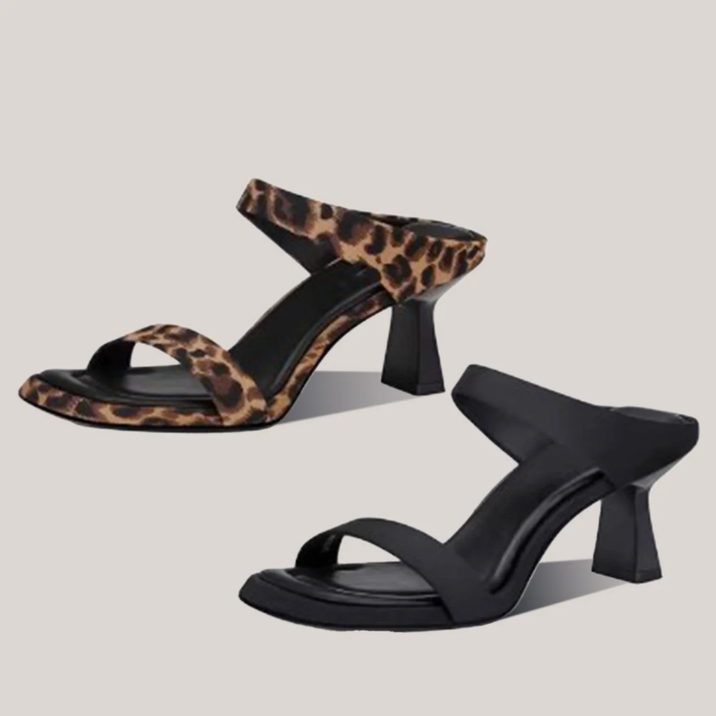 

Сексуальные туфли на высоком каблуке с леопардовым принтом, модные сандалии с оригинальным дизайном, удобные туфли на каблуке