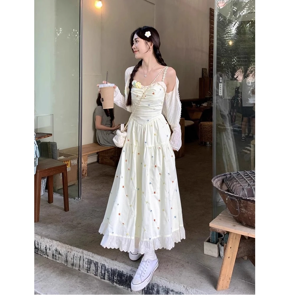 Dresses Sleeveless Womens Boho Summer Cupro Cross-Back Strapped Street Style Cool Chic Trendy Attractive Youthful Fresh Harajuku