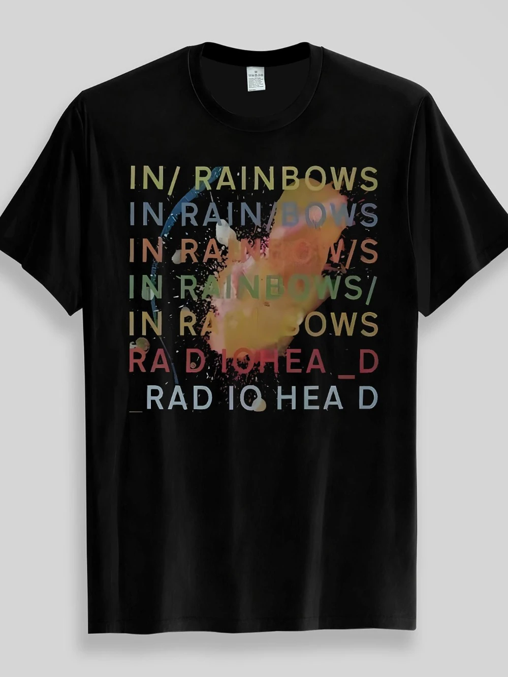 Radiohead in Rainbows Rock Album Art T-Shirt Graphic Short Sleeve Men's T-shirts for Summer Unisex All-Season