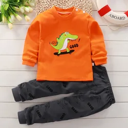 Autumn Sleepwear Pajamas For Girls Boys Long Sleeve Tops+Pants Suits Fashion Home Clothing Baby Kid Sleep Costume