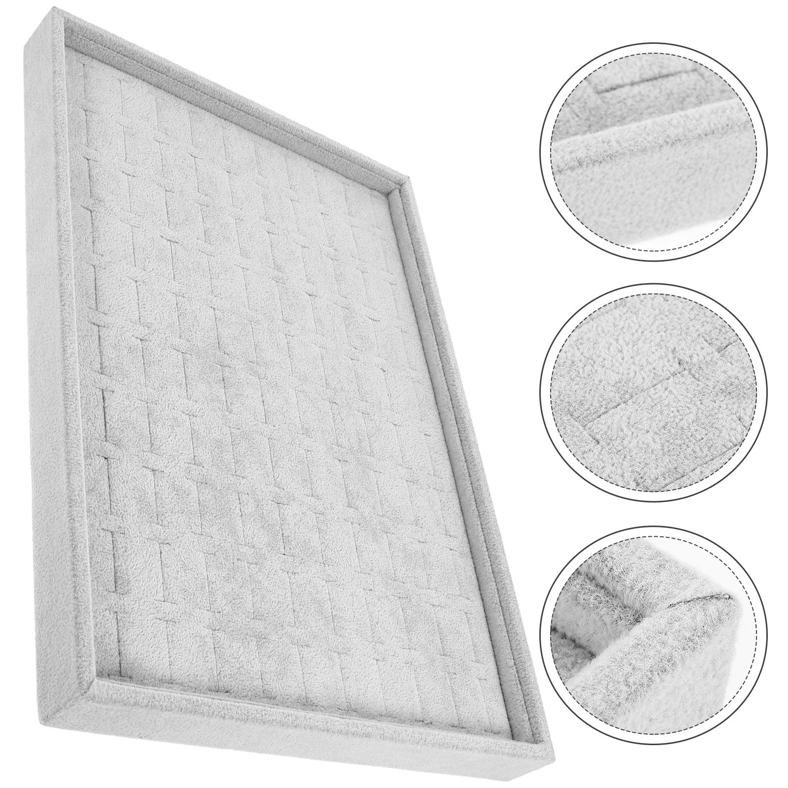 

Поднос для ювелирных изделий Прочный безопасный материал Большой органайзер для ювелирных изделий Поднос Дорожный футляр для колец Серьги Ожерелья Дисплей