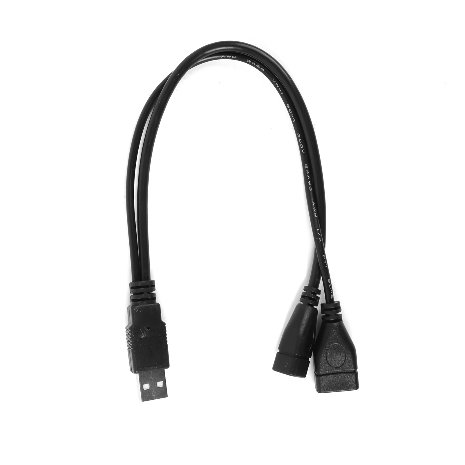 1pc USB 2.0 A Male To 2 Dual USB 1inch Female Jack Y Splitter Hub Power Cord Adapter Cable Car Accessories Replacement Parts