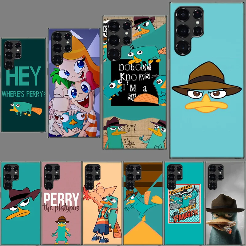 Cartoon Perry The Platypus Phone Case For Samsung Galaxy S24 S23 S21 S20 FE S22 S26 Ultra S25 Edge S10 Plus Cover Clear TPU Capa
