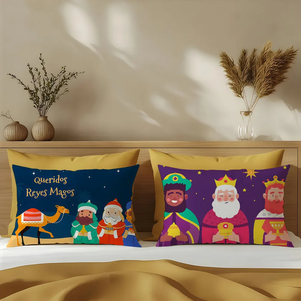 Reyes magos Magi cushion cover Sofa living Room Office Rectangle Pillow Home Coffee Shop Bedding Hit product