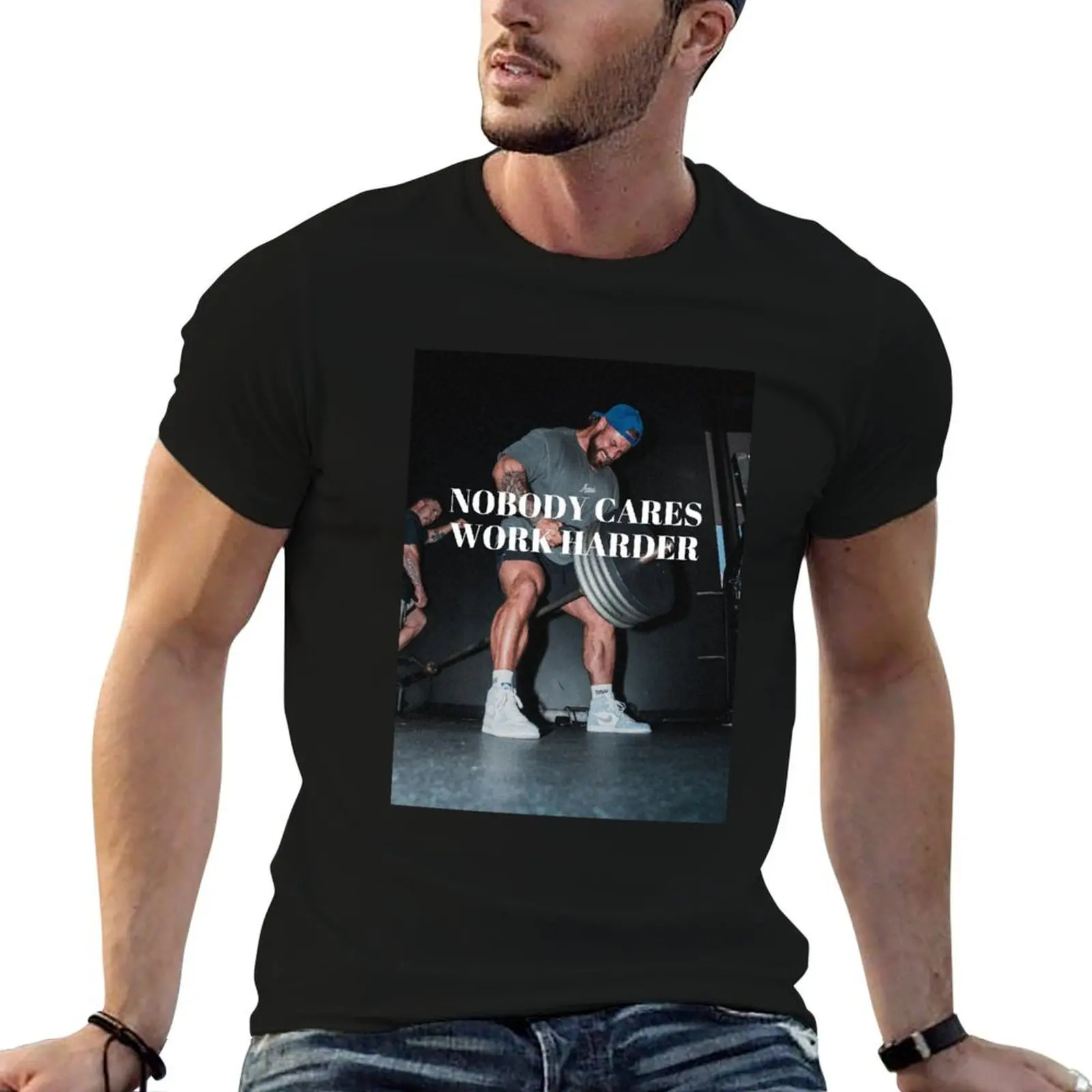 Nobody Cares T-Shirt Basic Plain Short Sleeve Crew Neck Tee