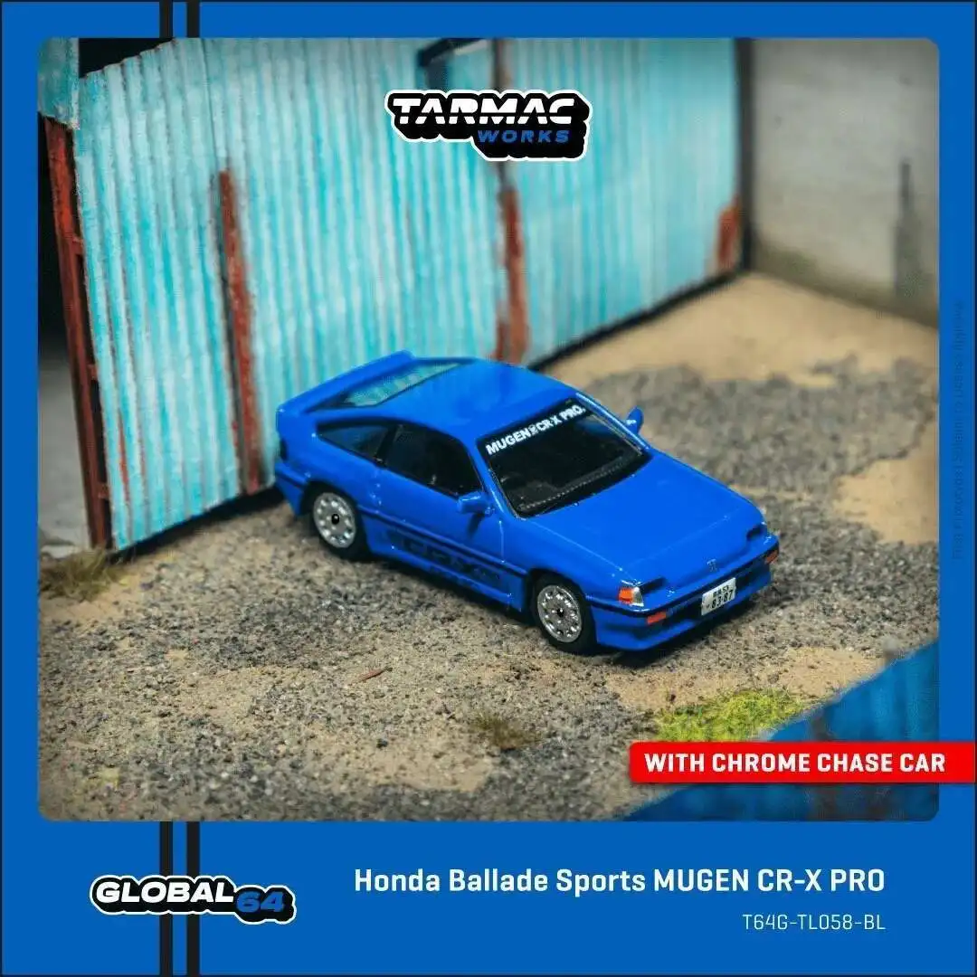 

Предпродажа TW 1:64 HONDA Ballade Sports MUGEN CRX PRO Синяя литая под давлением модель автомобиля Коллекция игрушек Tarmac Works