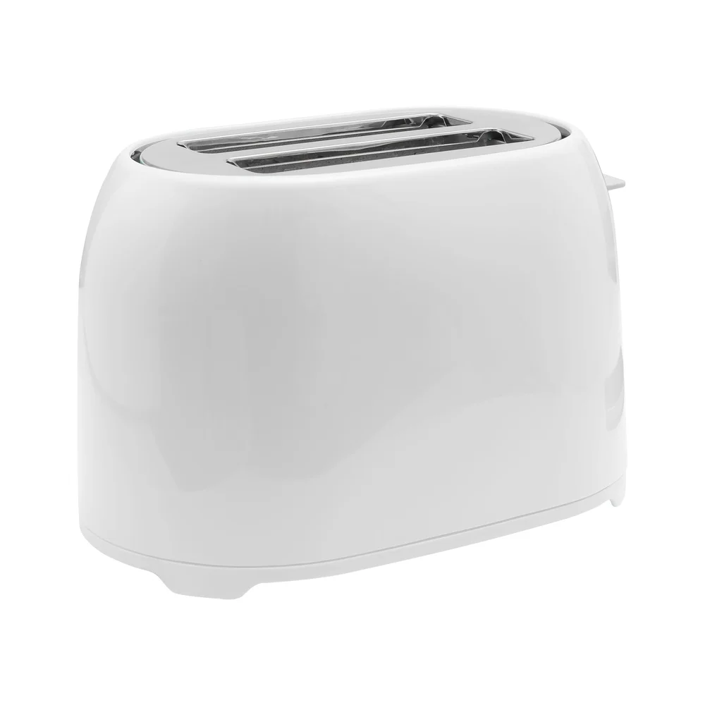 Pemanggang Roti Sentuhan Dingin 2 Potong Slot Ekstra Lebar 800W Kenop 6 Pengaturan Panduan Pemusatan Otomatis Pembungkus Kabel Baki Remah yang Mudah Dibersihkan