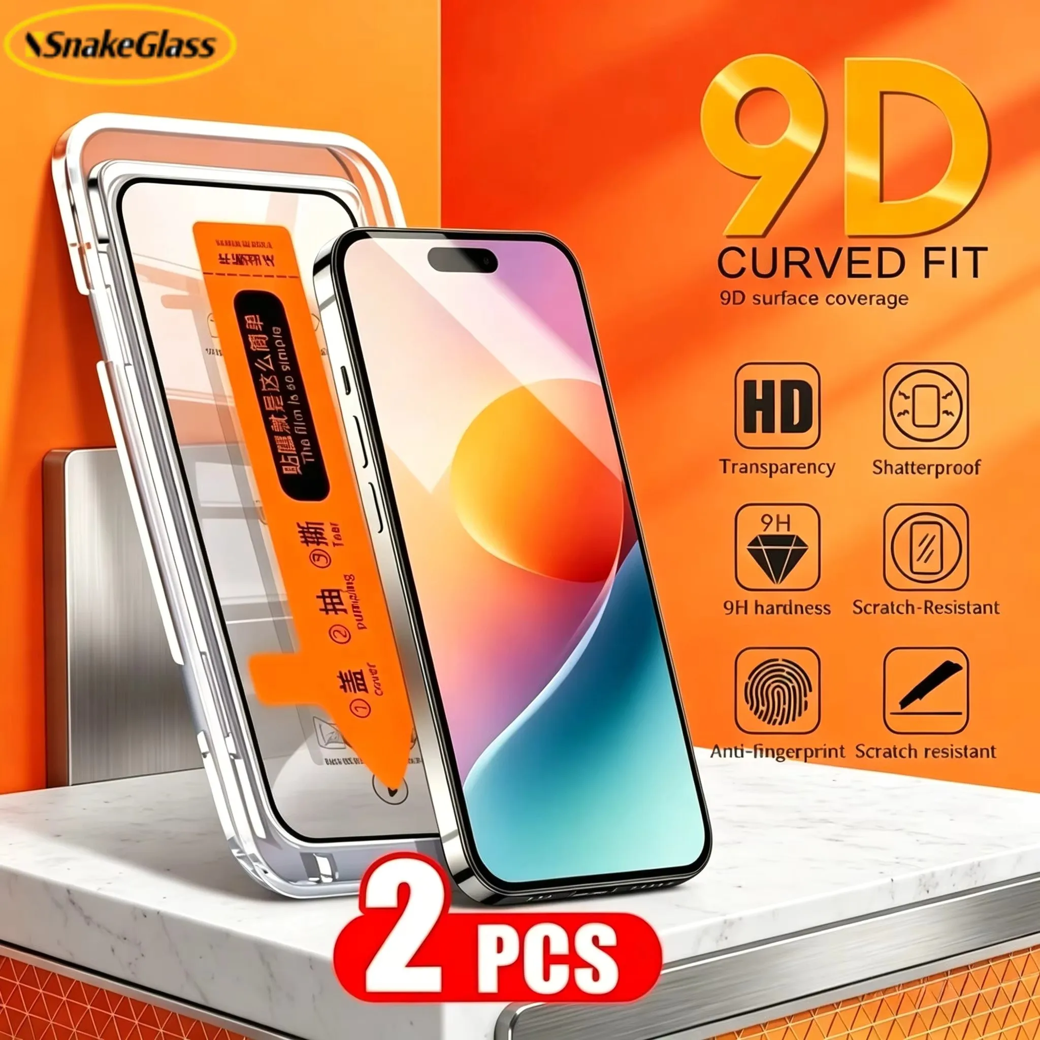 2er-Pack staubfreie HD-Schutzfolie für iPhone 17 Pro Max, 16, 15 Air, 17e, 16e, 13, 12, 11 Pro, 15, 14 Plus, XS, XR – Displayschutzglas