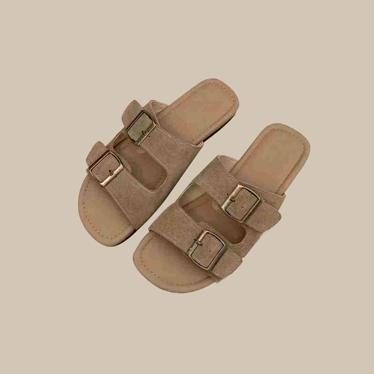 

Luxury Two Straps Sandals Flat Ladies Shoes On Sale Soft Slippers Summer Leather Sandals