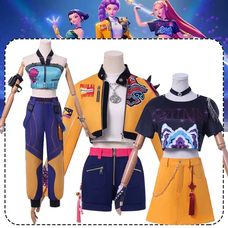 K-Pop Zoey Косплей Костюм Охотники Демонов Сценическая Одежда Хэллоуин Девушки Группа Идол Ролевая Игра Наряд Женщины 2025 Тенденции