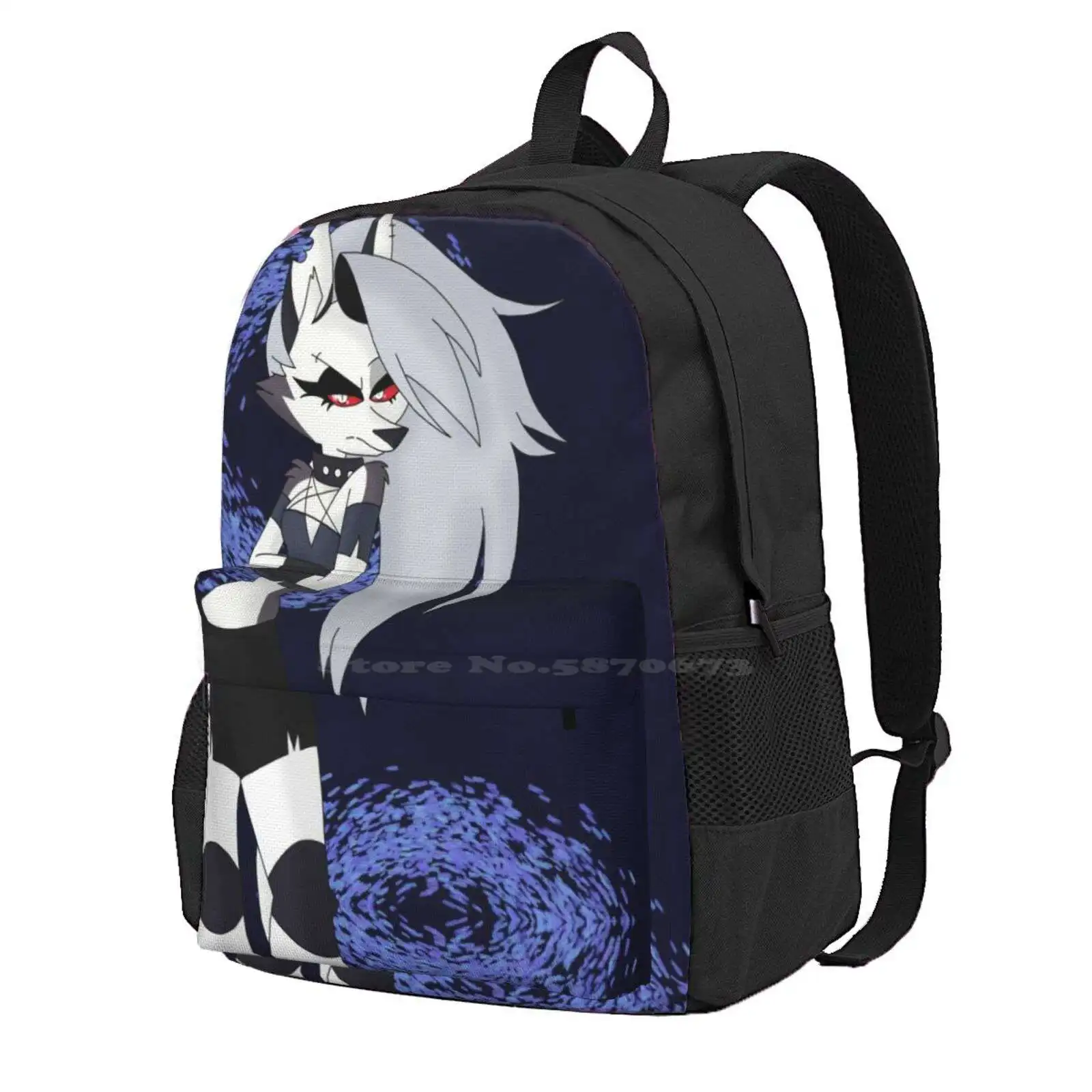 

Loona From Helluva Boss Hot Sale Schoolbag Backpack Fashion Bags Viviepop Fanart Loona Helluva Boss Wolf Moon Moody