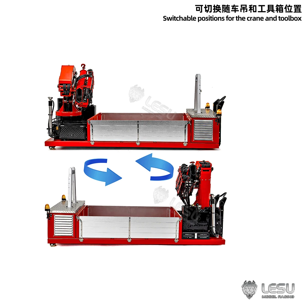 LESU 1/14-Boîte de chargement hydraulique en métal, pièce de rechange pour jouets, camion à benne basculante à monter soi-même, véhicule à benne basculante, TH24551