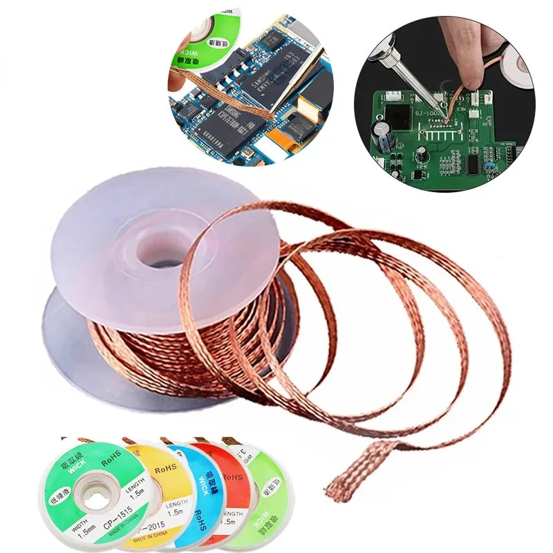 2/3/3.5mm Desoldering Mesh Braid Tape Copper Welding Point Solder Remover Wiree Lead Cord Flux BGA Repair Tool