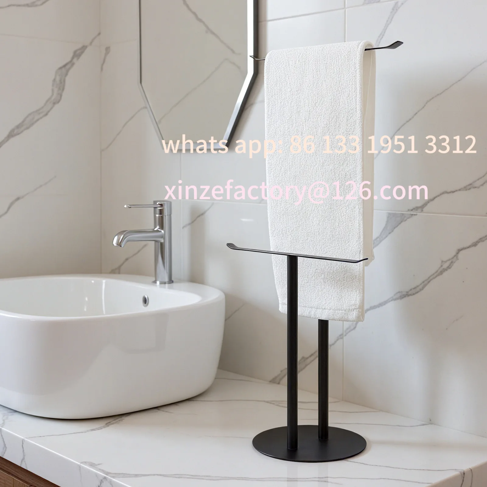 

Vertical towel rack bathroom space-saving storage rack with non-slip base independent jewelry rack bathroom