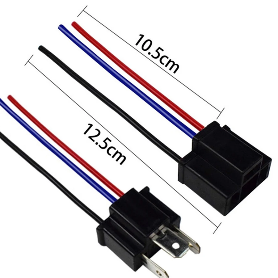 Adaptador de soquete da lâmpada NHAUTP, cablagem, conector macho fêmea, cabo de extensão, 9003 HB2, 4pcs