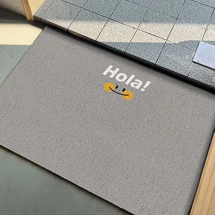 Simple solid color door mat, dirt resistant foot mat for entrance foyer, dust removal for entrance door floor mat, silk ring mat