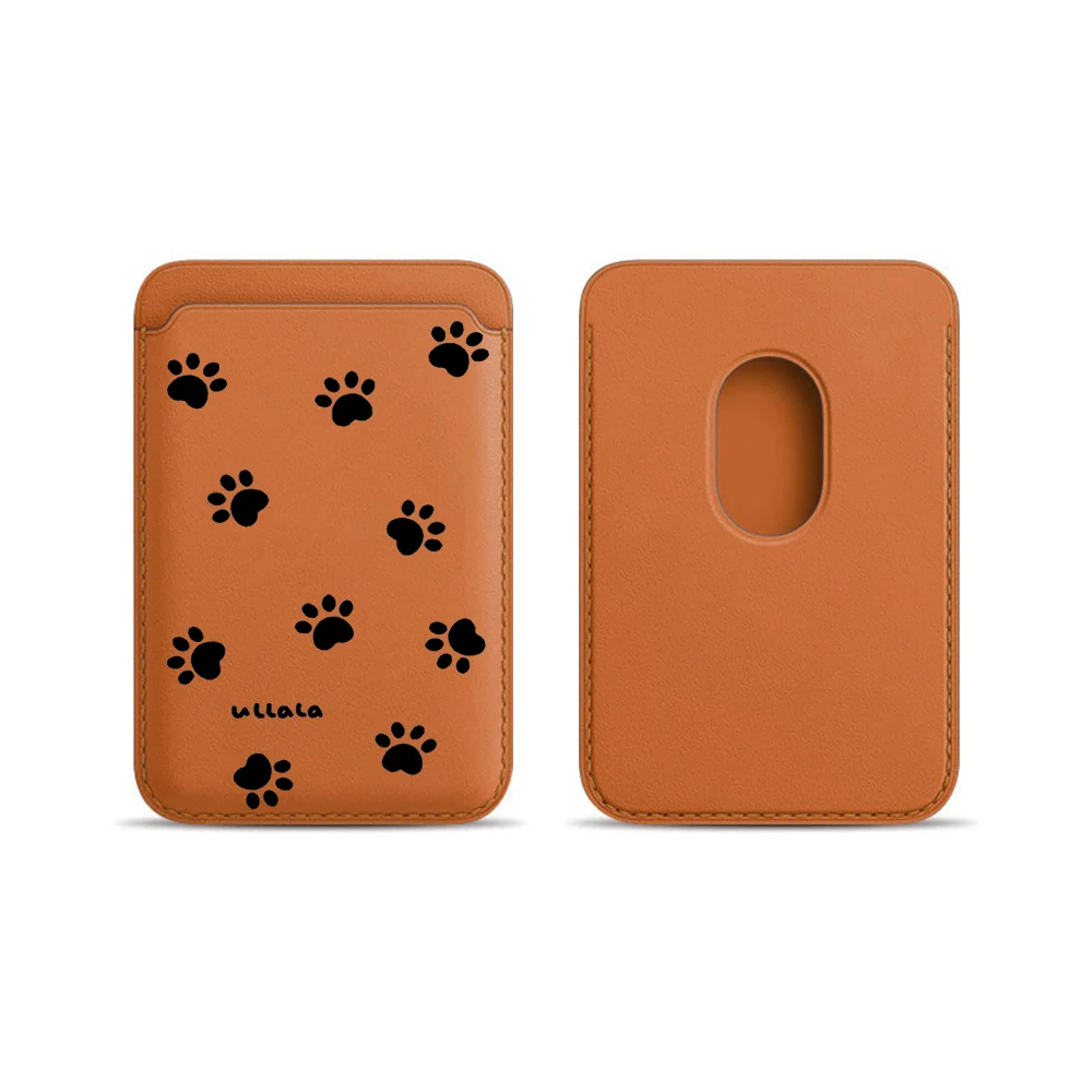 Katzen- und Hundepfoten-Leder-Kartenetui Handyhülle Kartenhalter für Magnetische Hülle Geeignet für alle iPhone Magsafe Karten-Handy-Rückseiten-Taschen – Detail 16
