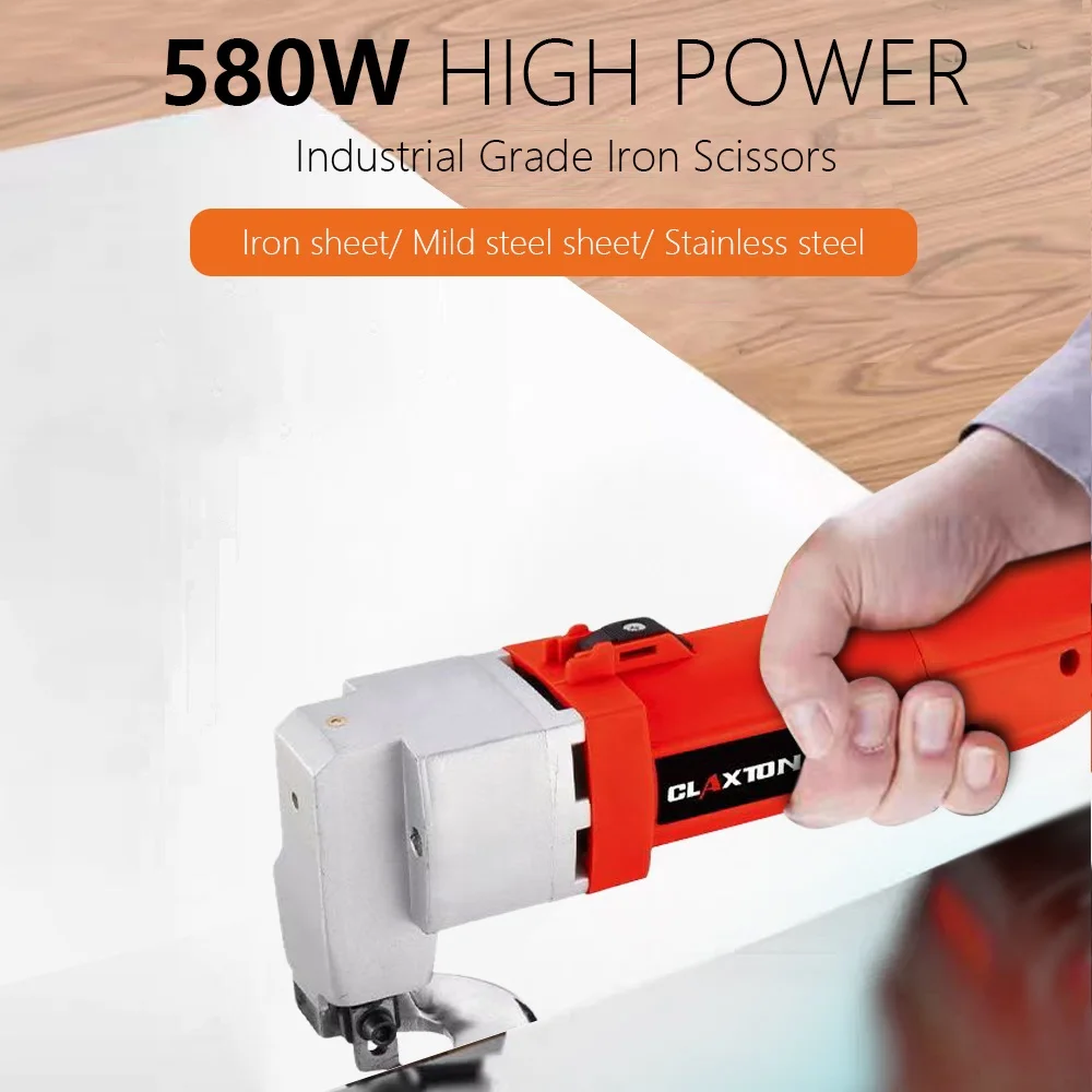 Cizalla Eléctrica para Chapa Metálica de 580W, Tijeras Eléctricas Portátiles de 2.5mm para Cortar Malla de Alambre, Cercas, Hierro y Chapa de Acero