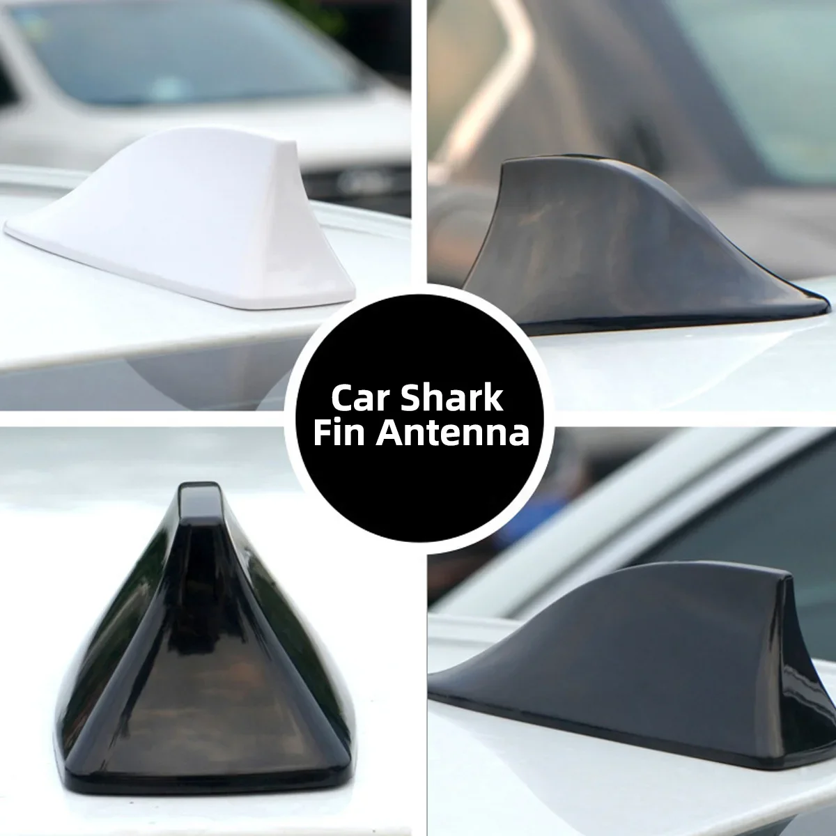 Yitong 1/2PCS Shark Fin Car Antenna Cover Universal Roof Mount Radio Aerial Decor Waterproof ABS Streamlined Exterior Accessory