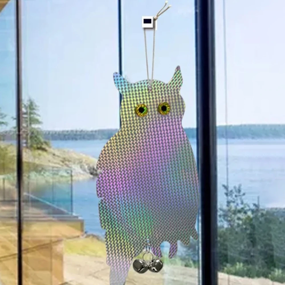 Owl Bird Repellent Control Scare Device Laser Reflective Fake Owl Scares Bird Pigeons Woodpecker Repellent Garden Supplies