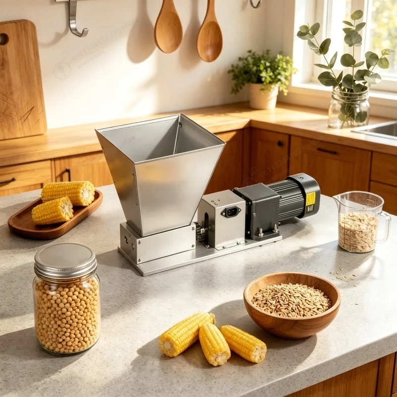 

60W Electric Grain Grinder Electric Roller Stainless Steel Coarse Grain Grinder 220V Can Grind Crops or Crushing Feed