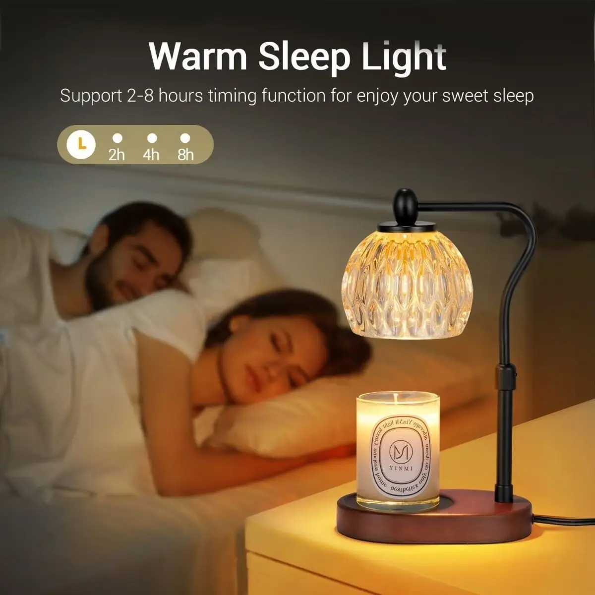 Imagem -04 - Altura Ajustável Lâmpada de Cabeceira Ajustável Candle Warmer Quarto Mood Light Decorações Home Mesa Interior 110v 230v