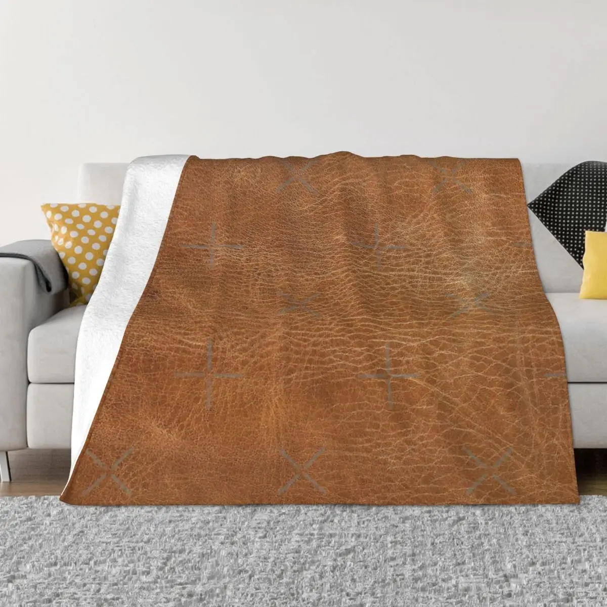 Light Brown Leather Design Home Blankets Blankets & Throws Winter Warm Blanket Throw Blanket