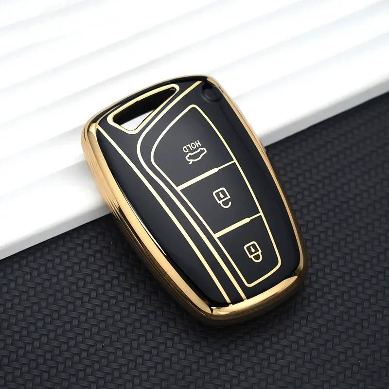 TPU Shell Fob do Hyundai Grandeur HG Sedan Genesis G80 Santa Fe 3DM Grand SantaFe IX45 EQUUS Azera Remote Key Case Cover Holder