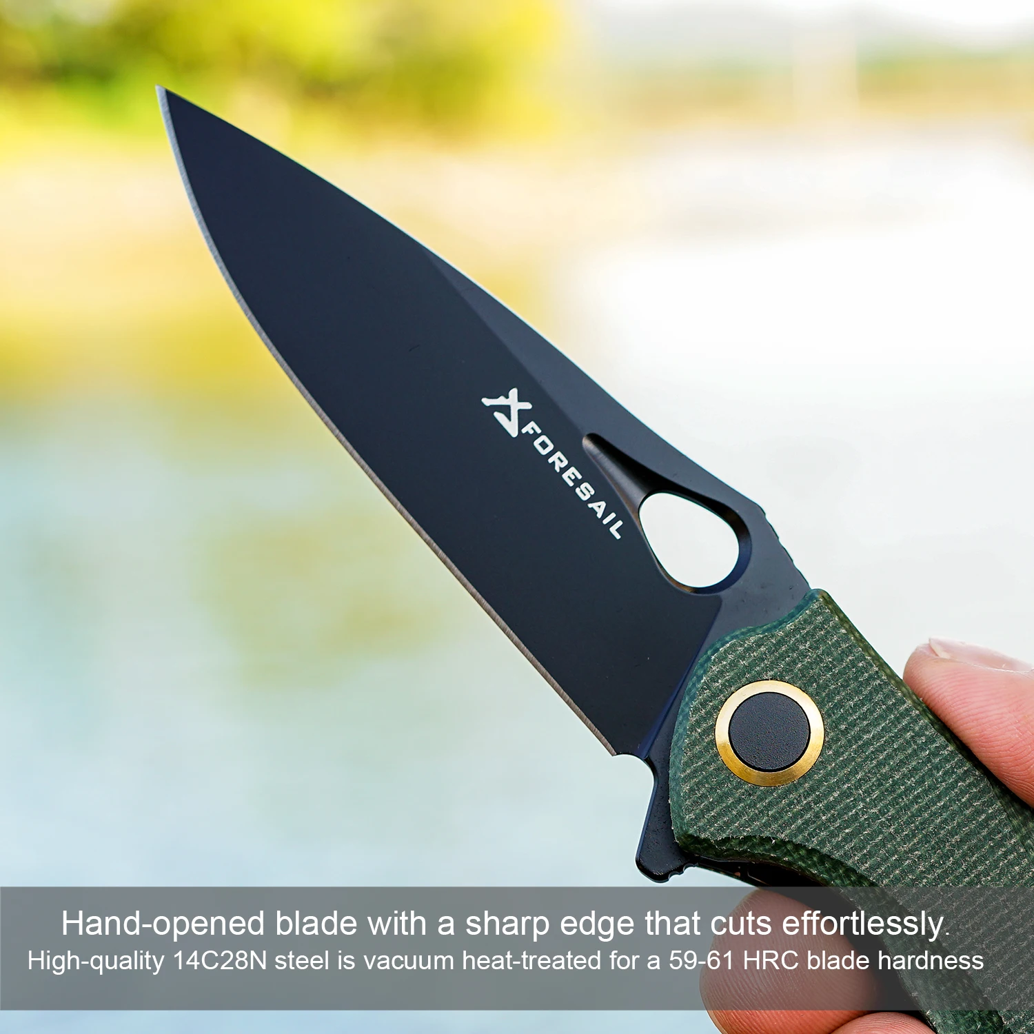 Practical Pocket knife made with14C28N Steel,Reversible Deep-carry Pocket Clip,Flipper. For Outdoor Camping and Gift, EDC Knife