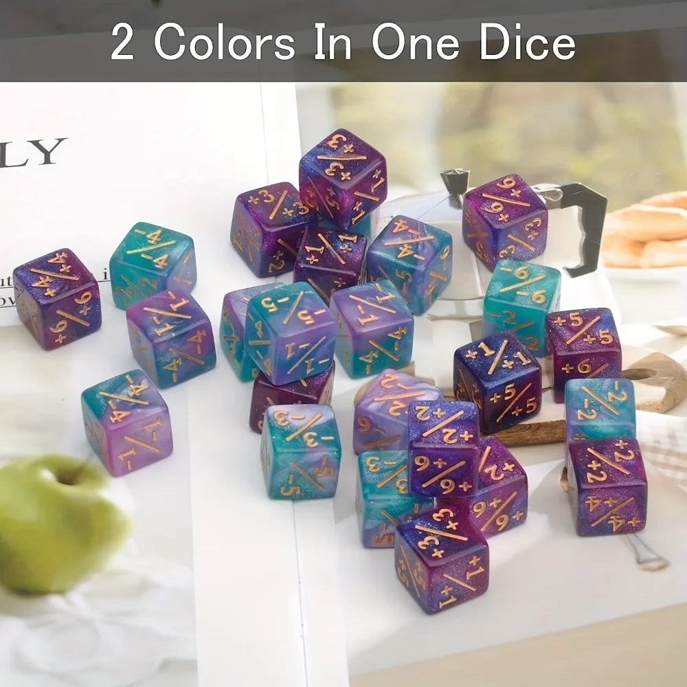 24pcs Dice Counters Token Dice Loyalty Dice D6 Dice Dice Counter Compatible With MTG CCG Dice Set Card Game Accessories  2 Color
