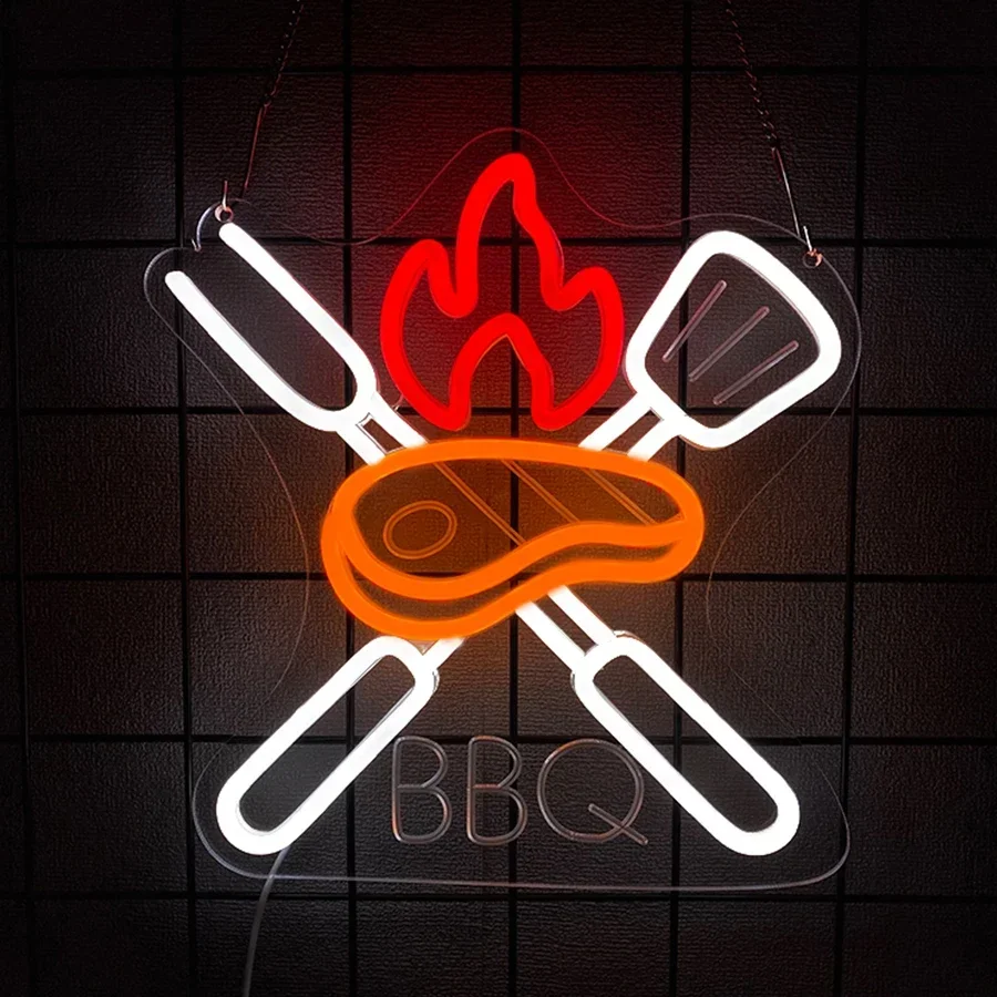 

Для комнаты Cartel Led Light Name Party Неоновый Барбекю Ресторан Магазин Праздники Человек Барбекю Рождество Домашний Знак Испанский для Настенного Декора