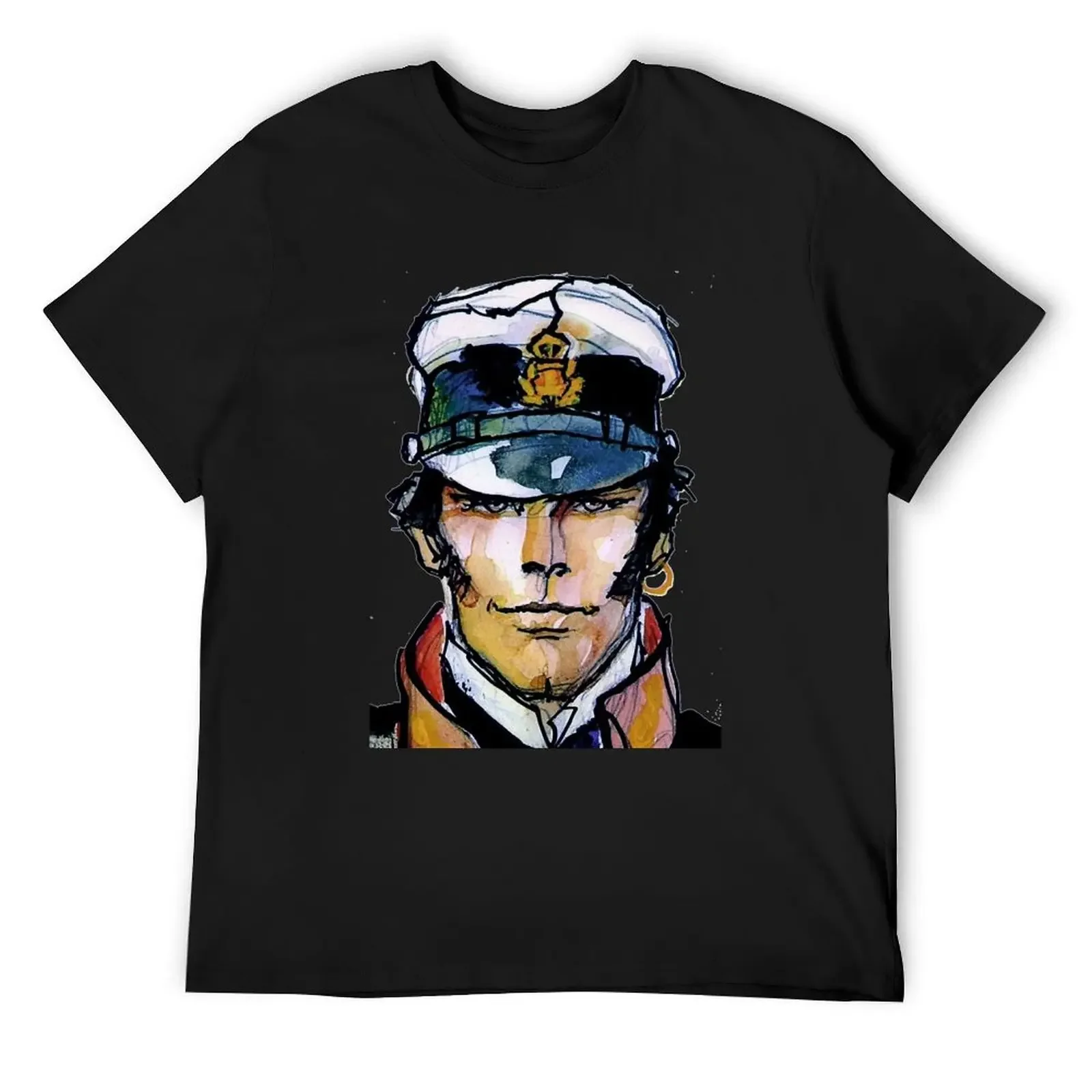 

corto maltese T-Shirt blue archive man clothes funny shirt cotton street wear black t shirts for men