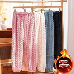 Winter Women Underwear Thermal Warm Trousers Velvet Pajama Pants Waist Home Women Casual Cashmere Trousers Autumn
