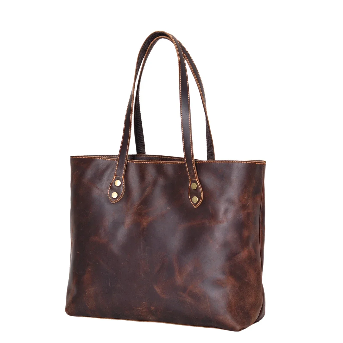 Female Large Capacity Single Shoulder Bag Women's Senior Sense Commuter Leather Handheld Tote Bag