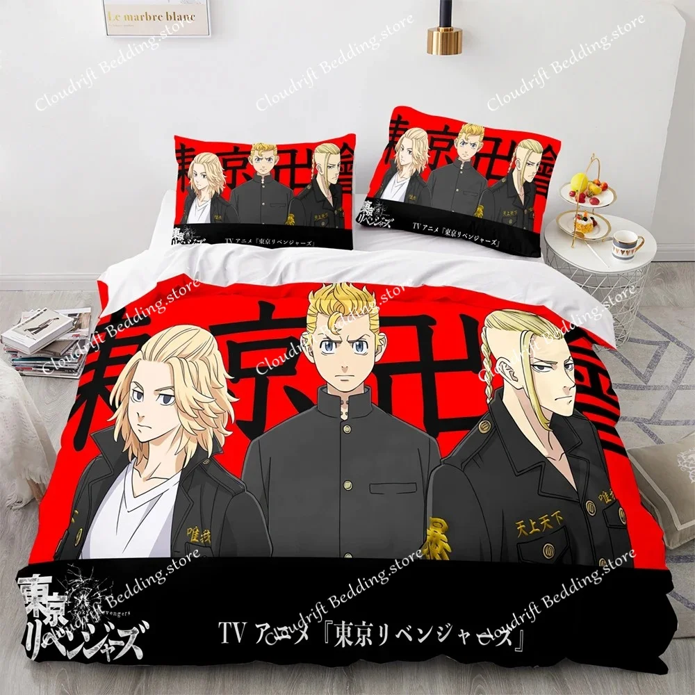 

New Anime Tokyo Revengers Bedding Set Single Twin Full Queen King Size Bed Set Adult Kid Bedroom Duvet Cover Sets Home Textiles