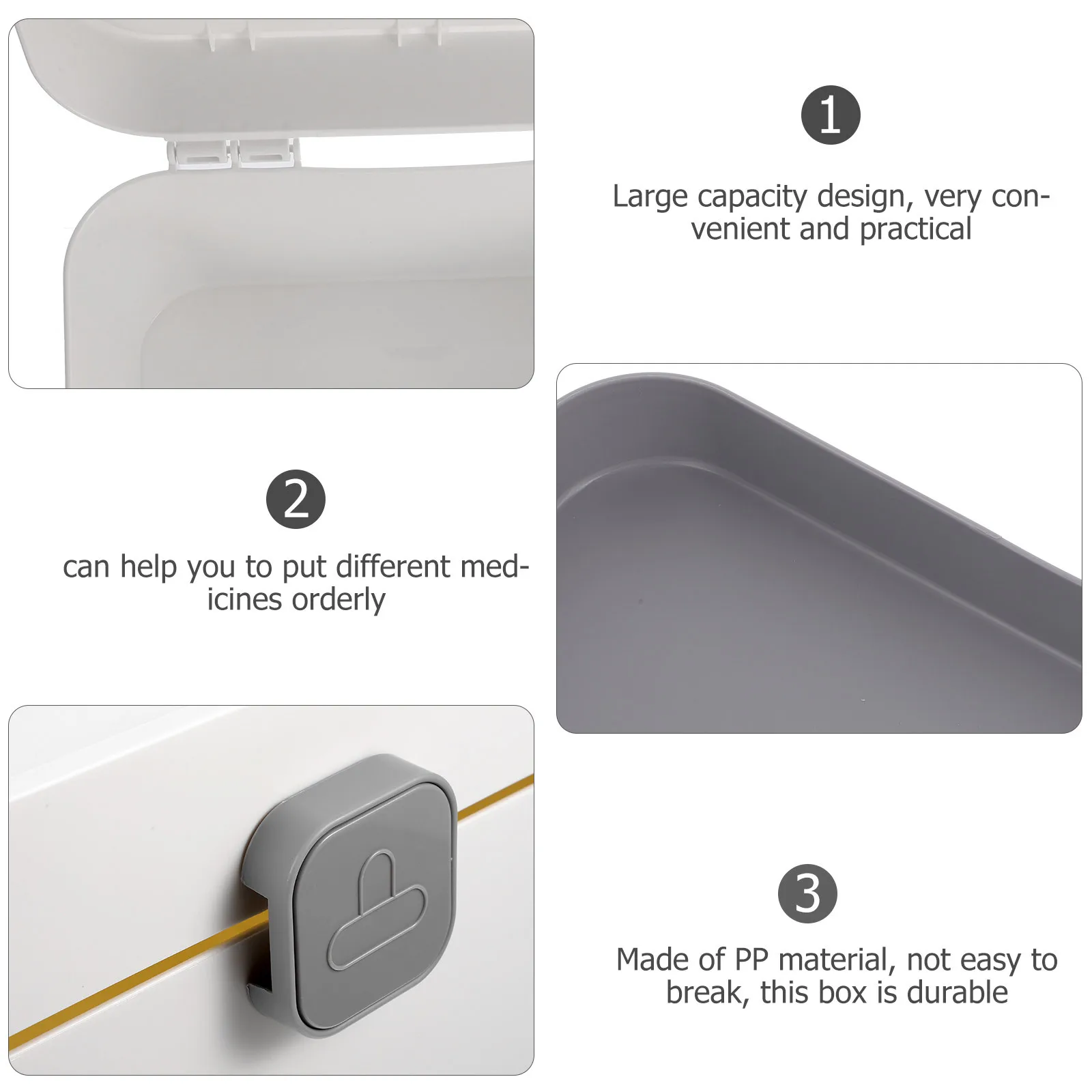 

Многослойный контейнер для хранения, большой органайзер для домашней аптечки, портативный пластиковый контейнер для мелочей