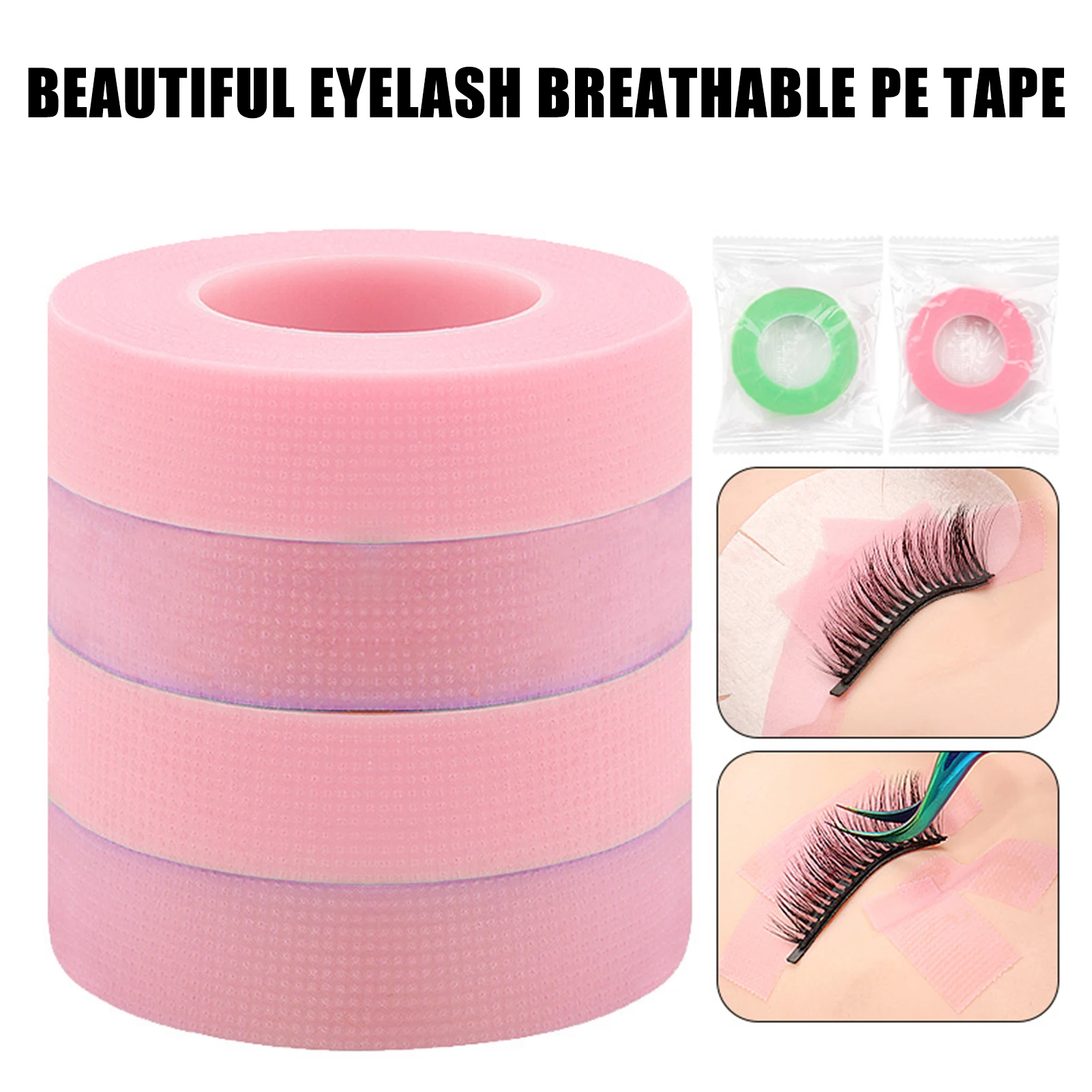 Adhesive Eyelash Tape Eyelash Extension Tapes Pink Paper Fabric Tape Eyelid PE Tape Lash Patch for Long Curly Eyelashes tools