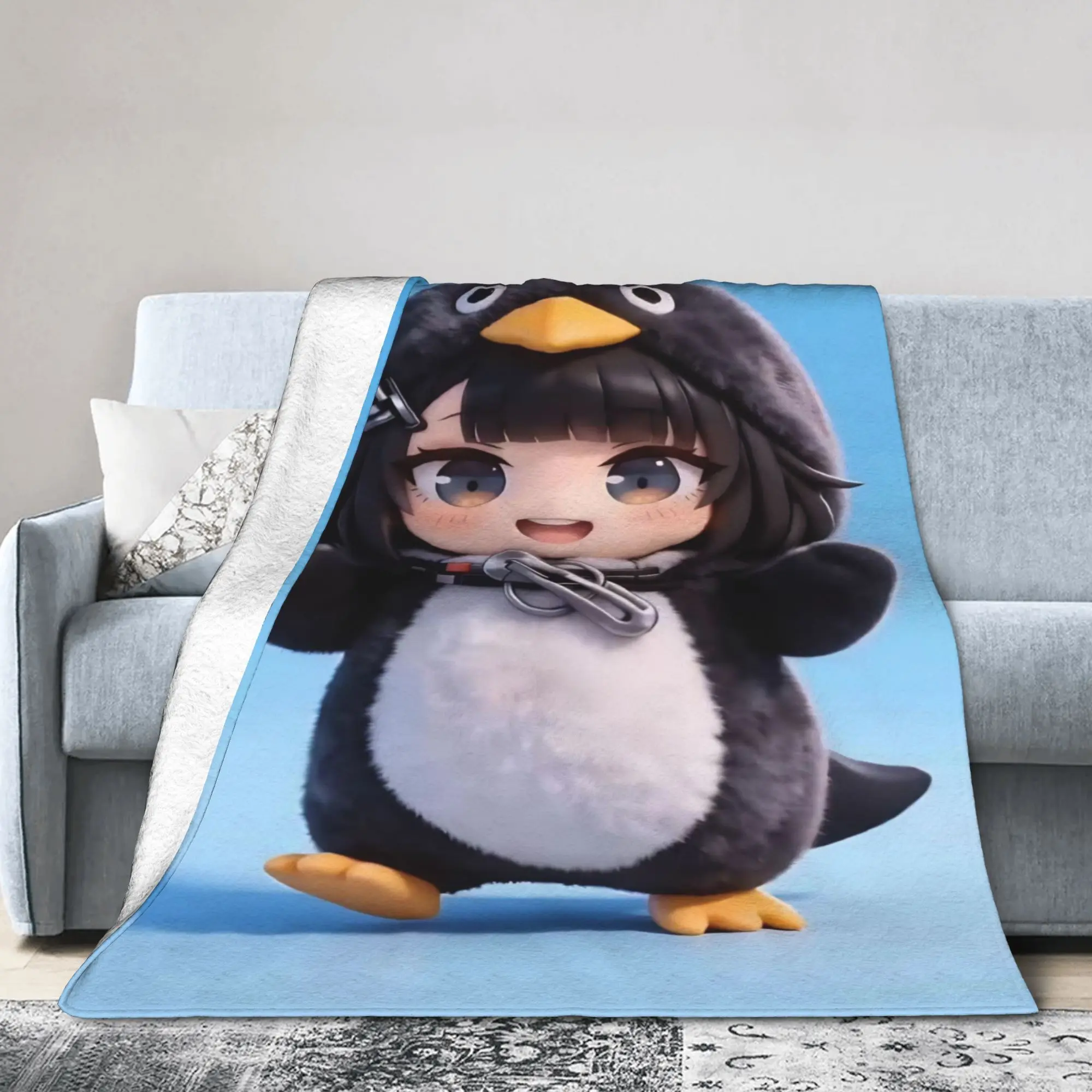 Gugu Gaga Penguin Blankets Ultra-Soft Coral Fleece Plush Comfort Present  Throw Blanket Bedspread
