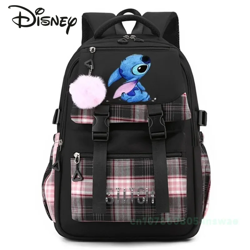 Disney Stitch New Student Schoolbag Luxury Brand Fashion Backpack Cartoon Cute Male and Female Student Backpack High Quality