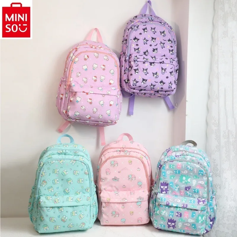 MINISO-Sac à dos Sanurgente Hello Kitty pour étudiant, grande capacité, frais, réduction de charge SR, haute qualité, nylon, multifonctionnel