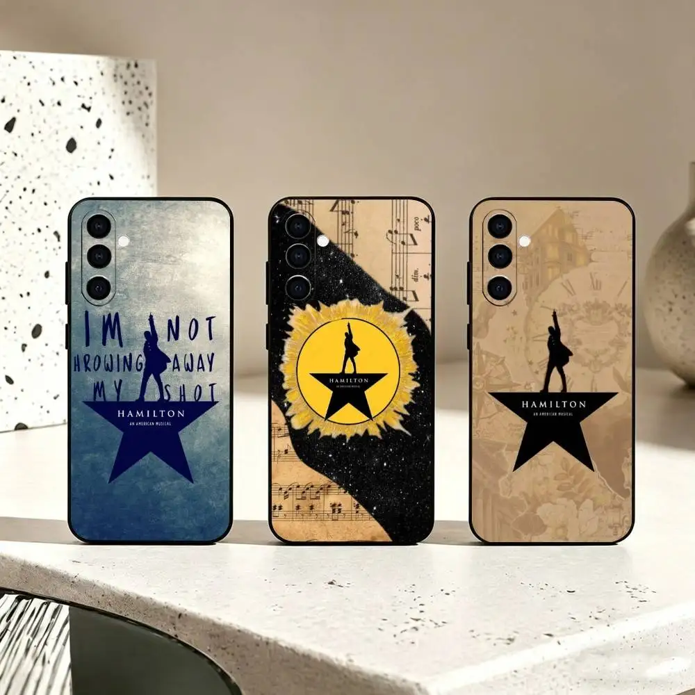 H-Hamilton Musical Lyrics gift Phone Case For Samsung Galaxy A73,A72,A71,A70,A53,A52,A51,Soft Silicone Black Cover