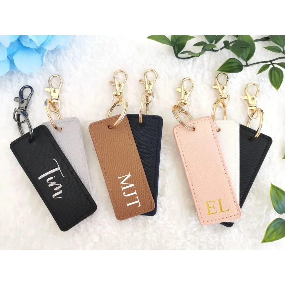 

Personalised Keyring, monogrammed key ring, initials, personalised gift, car keychain, personalised keychain,faux saffiano leath